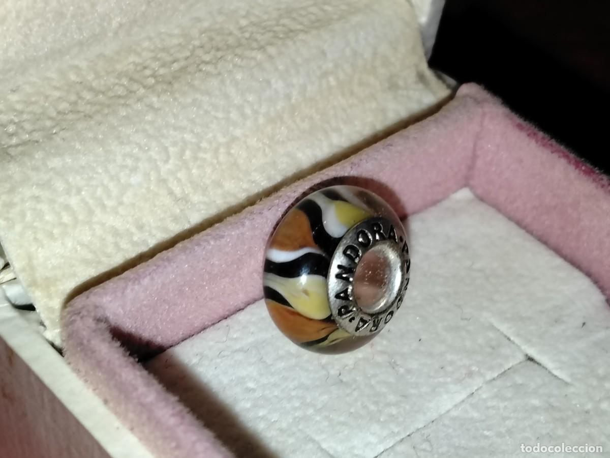 Joyeria: 1 CHARM DE PANDORA CON DIJE DE PLATA 925 Y CRISTAL DE MURANO PRECIOSO (VINTAGE)