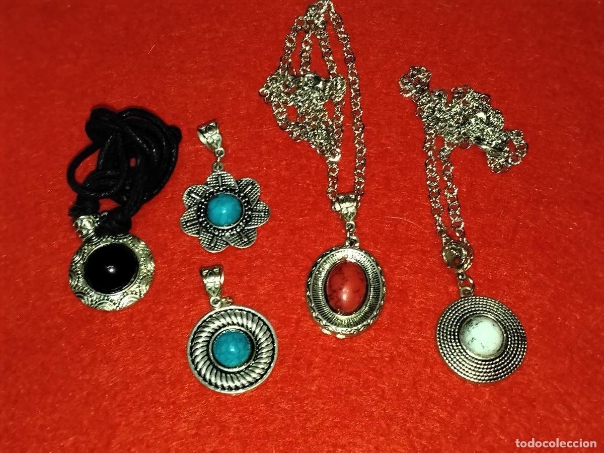 Gioielleria: CONJUNTO DE 5 COLGANTES EN PLATA TIBETANA Y PRECIOSAS PIEDRAS (VINTAGE)
