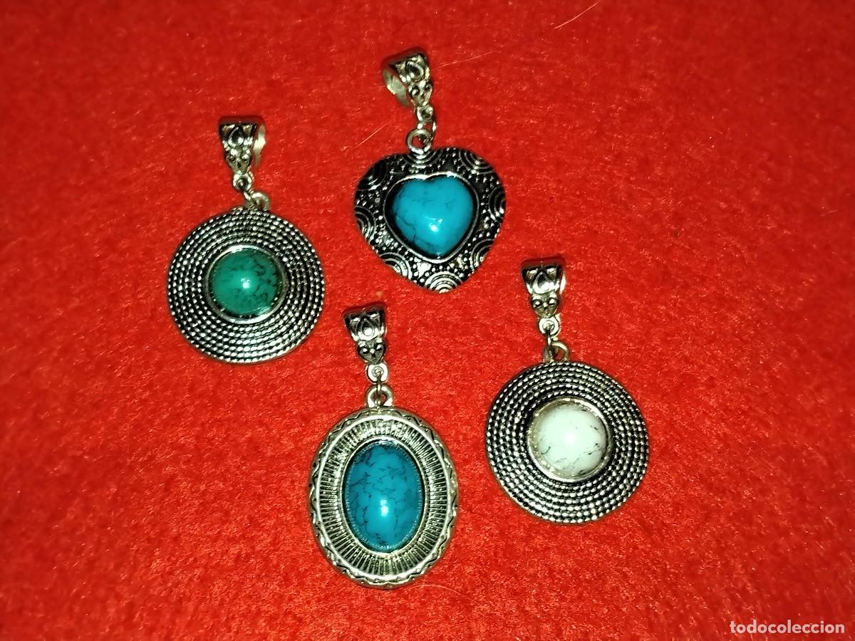 Gioielleria: CONJUNTO DE 4 COLGANTES EN PLATA TIBETANA Y PRECIOSAS PIEDRAS (VINTAGE)
