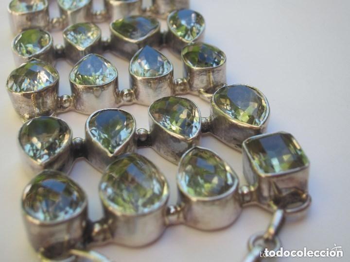 Joyeria: Brazalete Plata 925 y Amatistas verdes