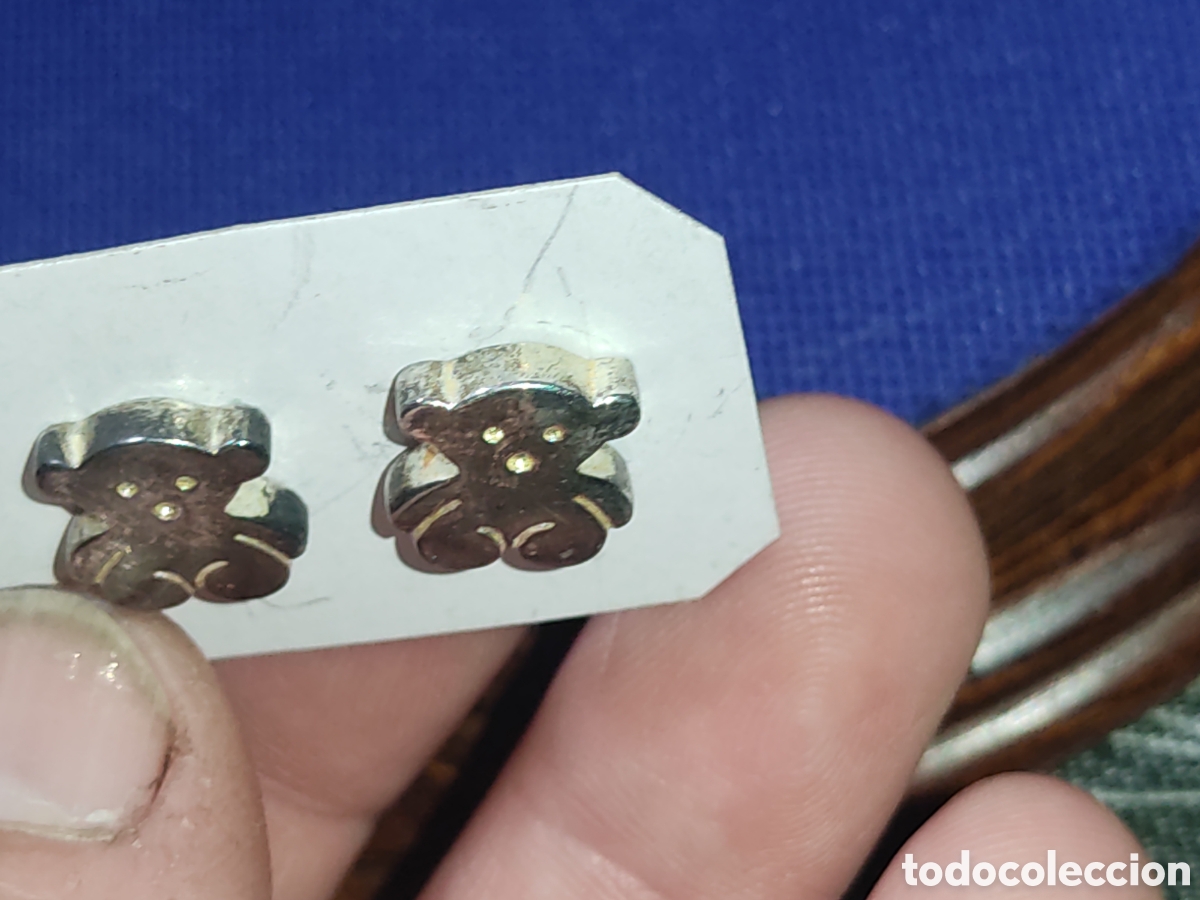 Joyeria: Pendientes plateados con osito.*E* - Foto 2