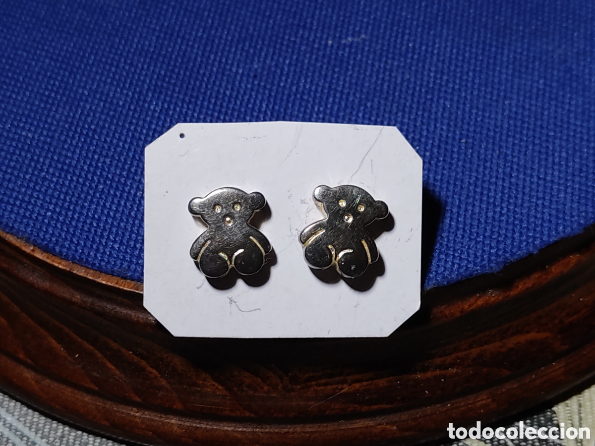 Joyeria: Pendientes plateados con osito.*E* - Foto 5