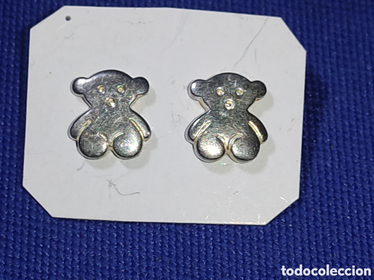Joyeria: Pendientes plateados con osito.*E*
