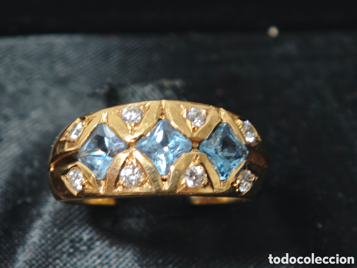 Joyeria: ANILLO ORO 18 K CON TOPACIOS Y CIRCONITAS - Foto 3
