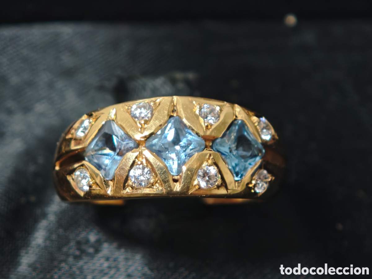 Joyeria: ANILLO ORO 18 K CON TOPACIOS Y CIRCONITAS - Foto 4