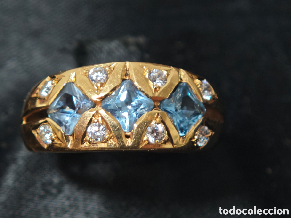Joyeria: ANILLO ORO 18 K CON TOPACIOS Y CIRCONITAS - Foto 2