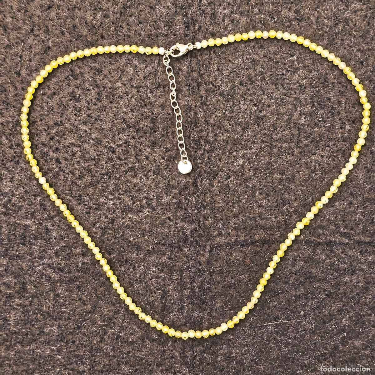 Joaillerie: GARGANTILLA DE PERIDOTO NATURAL O SWAROSKI ??? FACETADO MM ALPACA PLATEADA.MED. 42-47 CMS