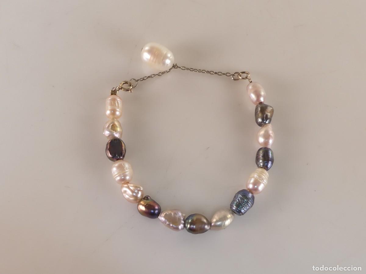Joyeria: BONITA PULSERA DE PERLAS NATURALES PRECIOSO DISE&Ntilde;O