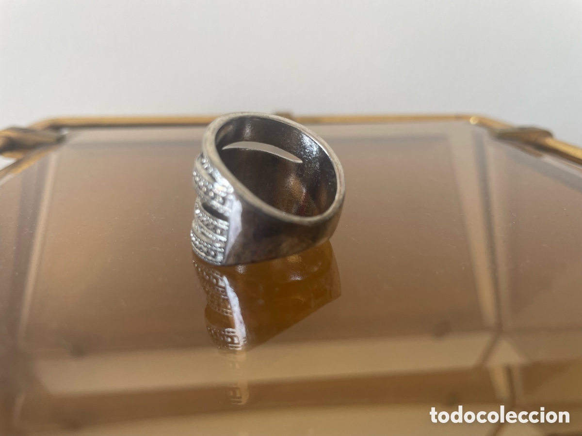 Joyeria: anillo de color plateado con cristales - Foto 3