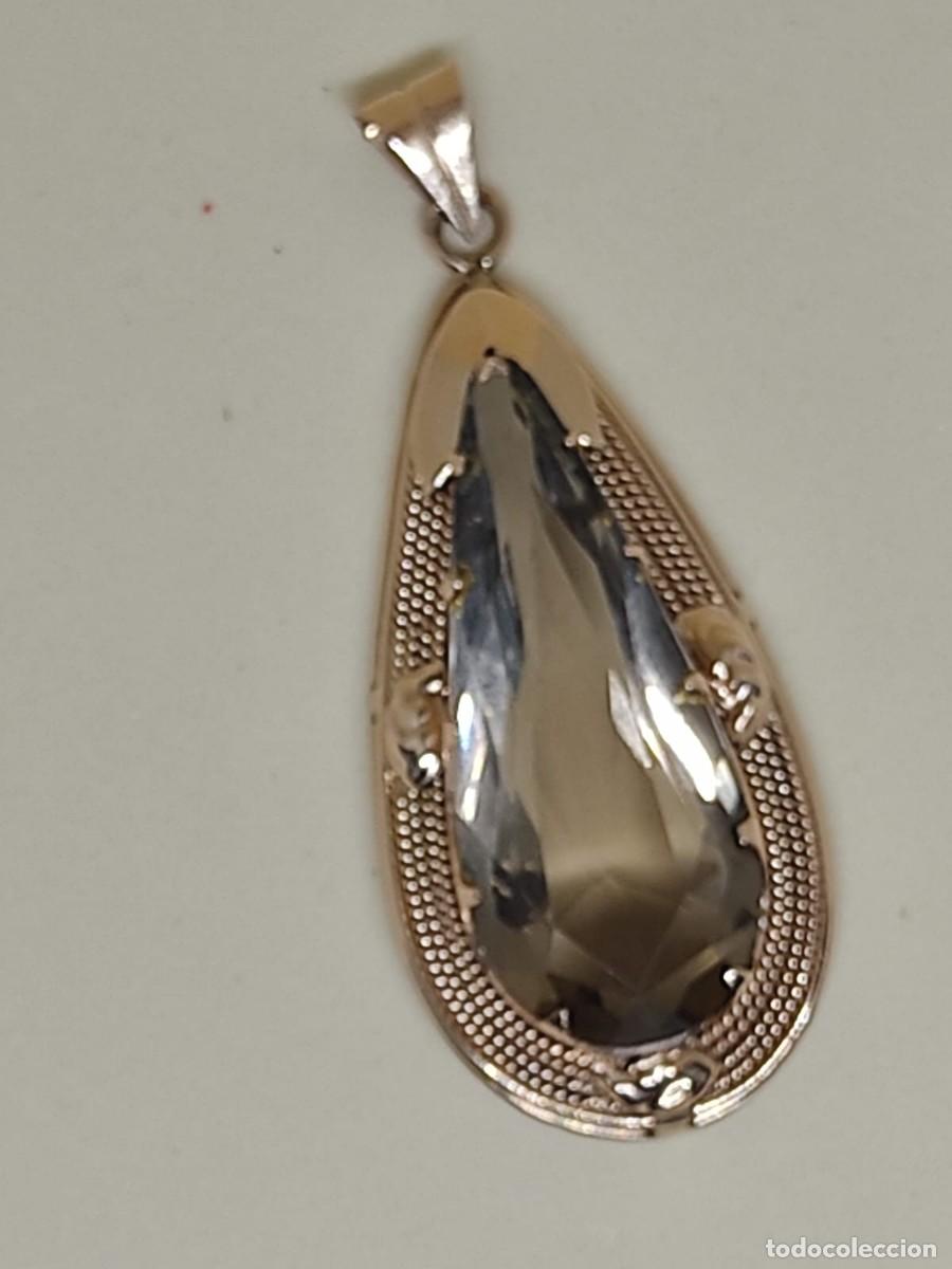 Schmuck: Gran colgante oro macizo y piedra preciosa