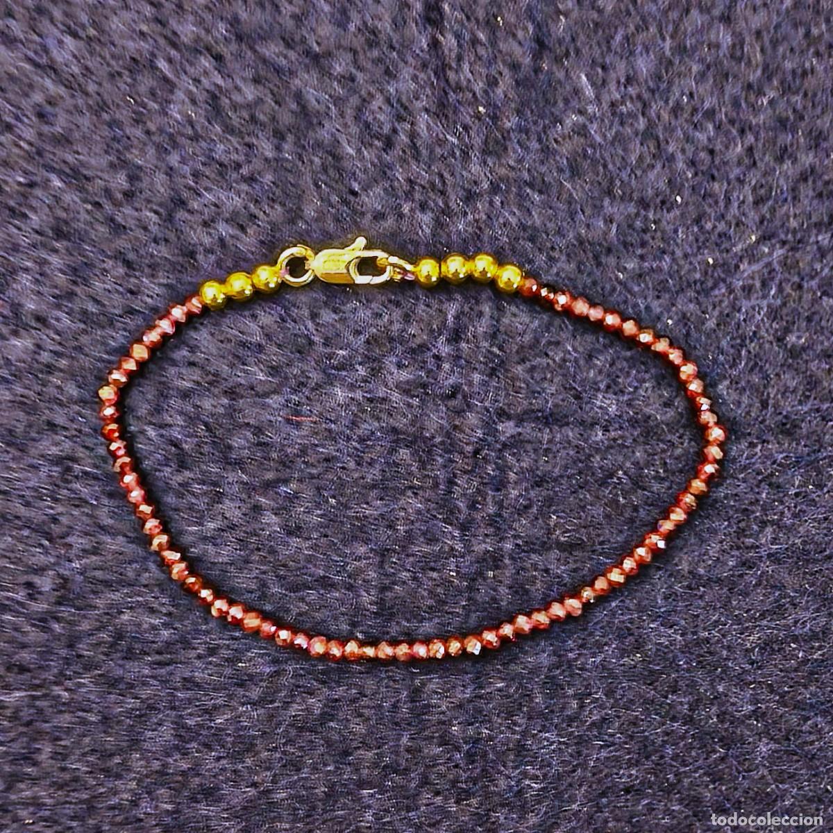 Joyeria: PULSERA DE GRANATE FACETADO MM CON ALPACA DORADA.MED. CMS