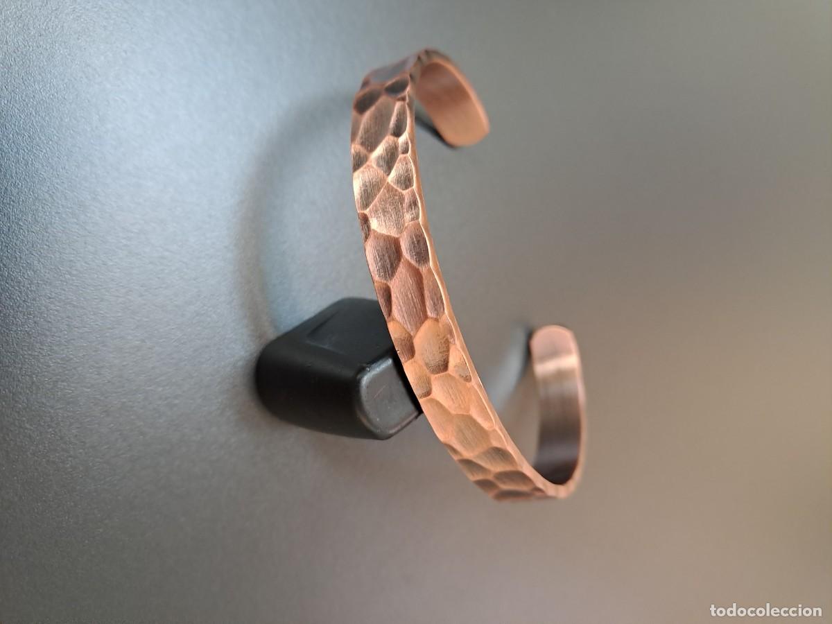 Joyeria: Pulsera de cobre ajustable y amartillada piel de drag&oacute;n, nueva - Foto 2