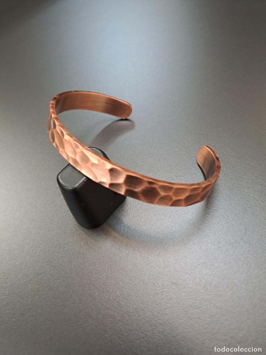 Joyeria: Pulsera de cobre ajustable y amartillada piel de drag&oacute;n, nueva - Foto 3