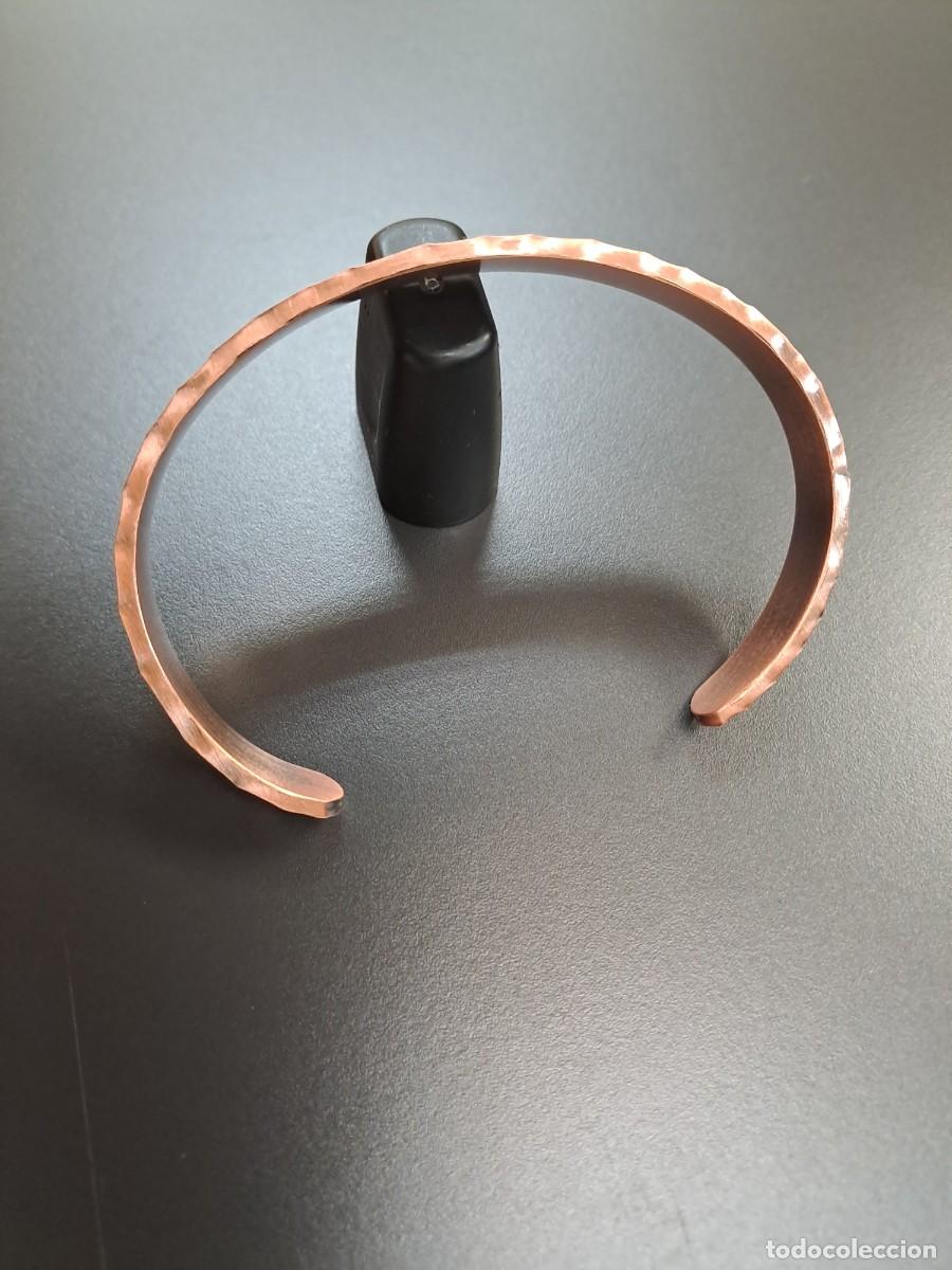 Joyeria: Pulsera de cobre ajustable y amartillada piel de drag&oacute;n, nueva - Foto 4