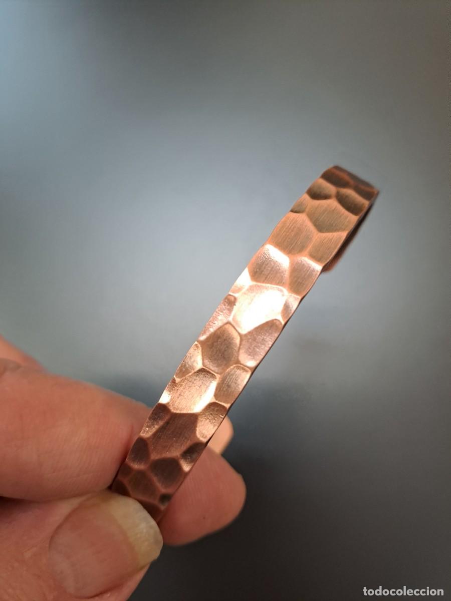 Joyeria: Pulsera de cobre ajustable y amartillada piel de drag&oacute;n, nueva - Foto 5