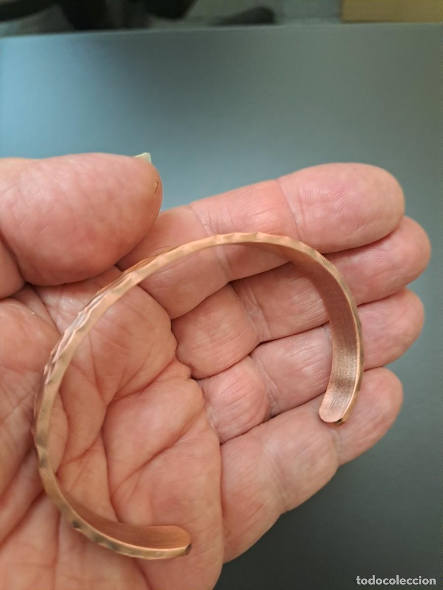 Joyeria: Pulsera de cobre ajustable y amartillada piel de drag&oacute;n, nueva - Foto 7