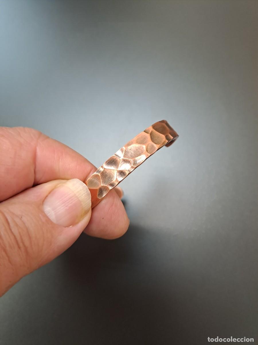 Joyeria: Pulsera de cobre ajustable y amartillada piel de drag&oacute;n, nueva - Foto 8