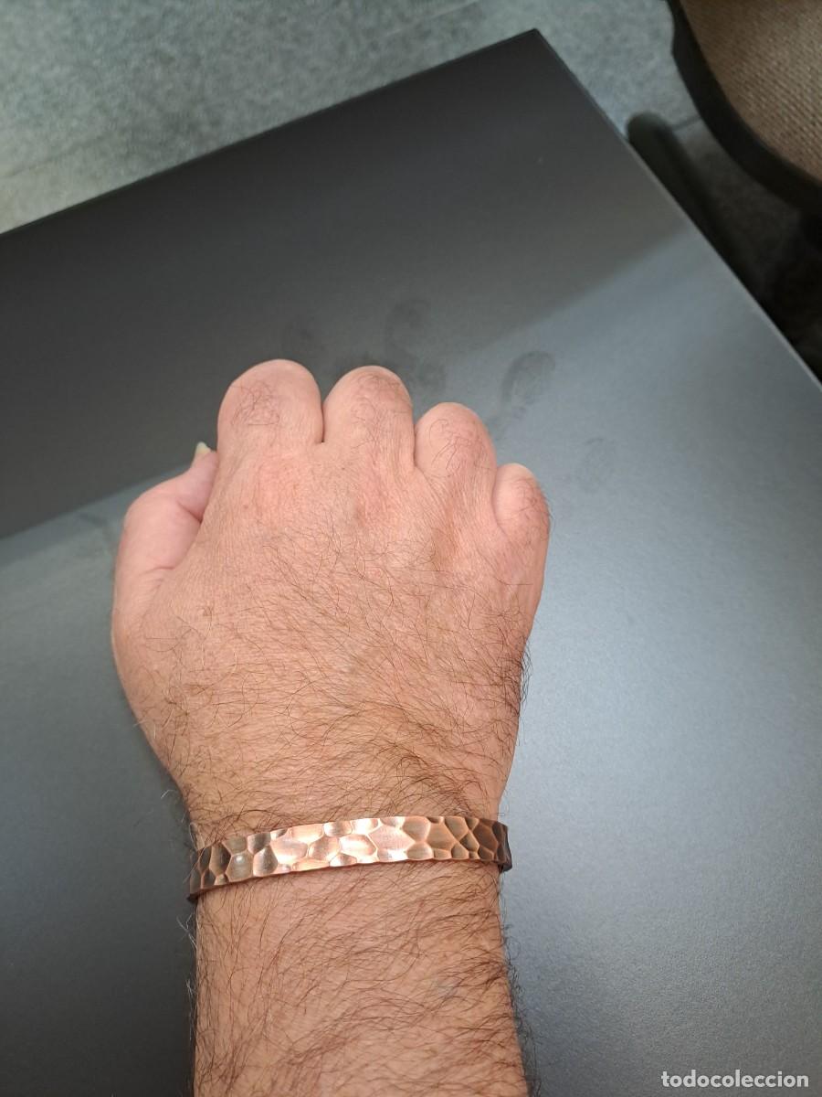 Joyeria: Pulsera de cobre ajustable y amartillada piel de drag&oacute;n, nueva - Foto 9