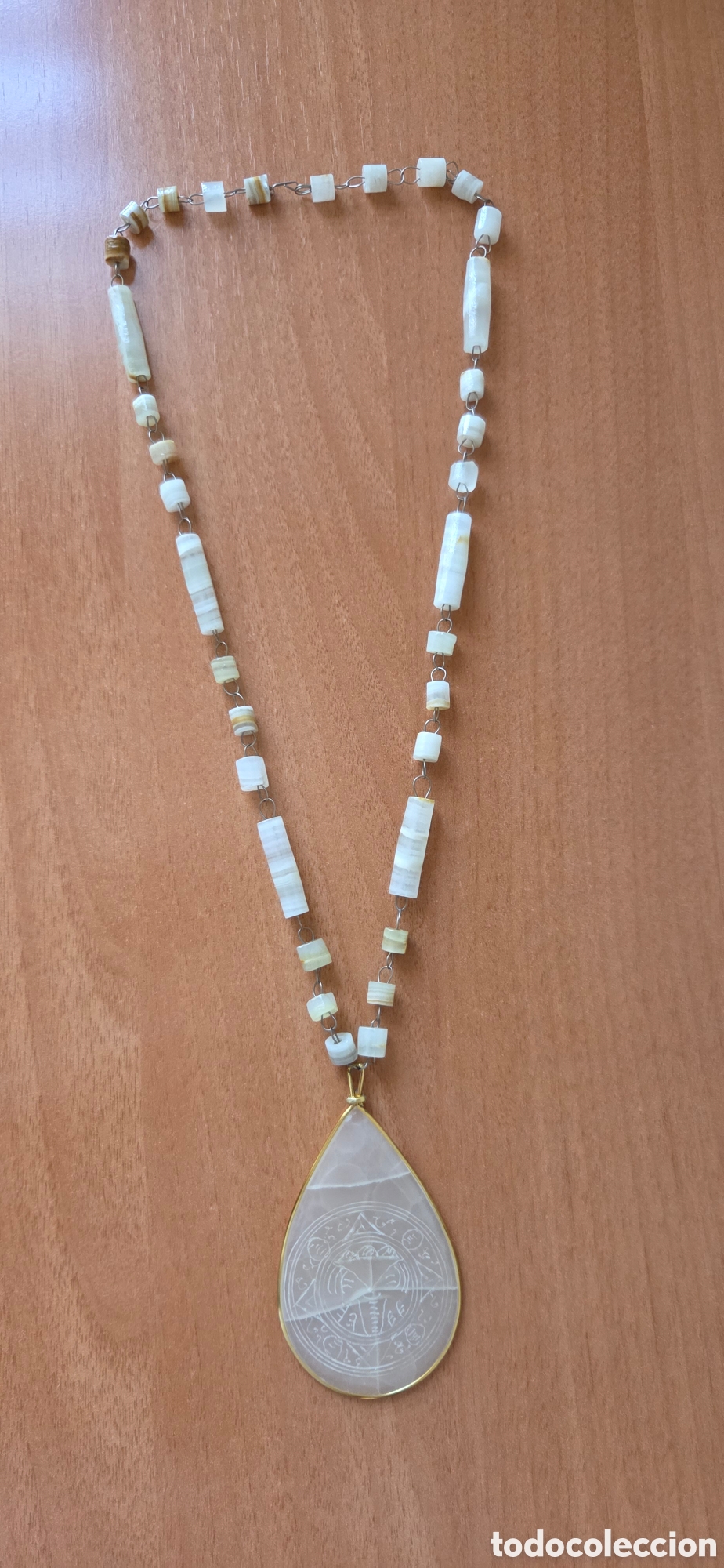 Joyeria: Collar Vintage A&ntilde;os 70 &Oacute;nice Blanco Estilo Azteca/Maya