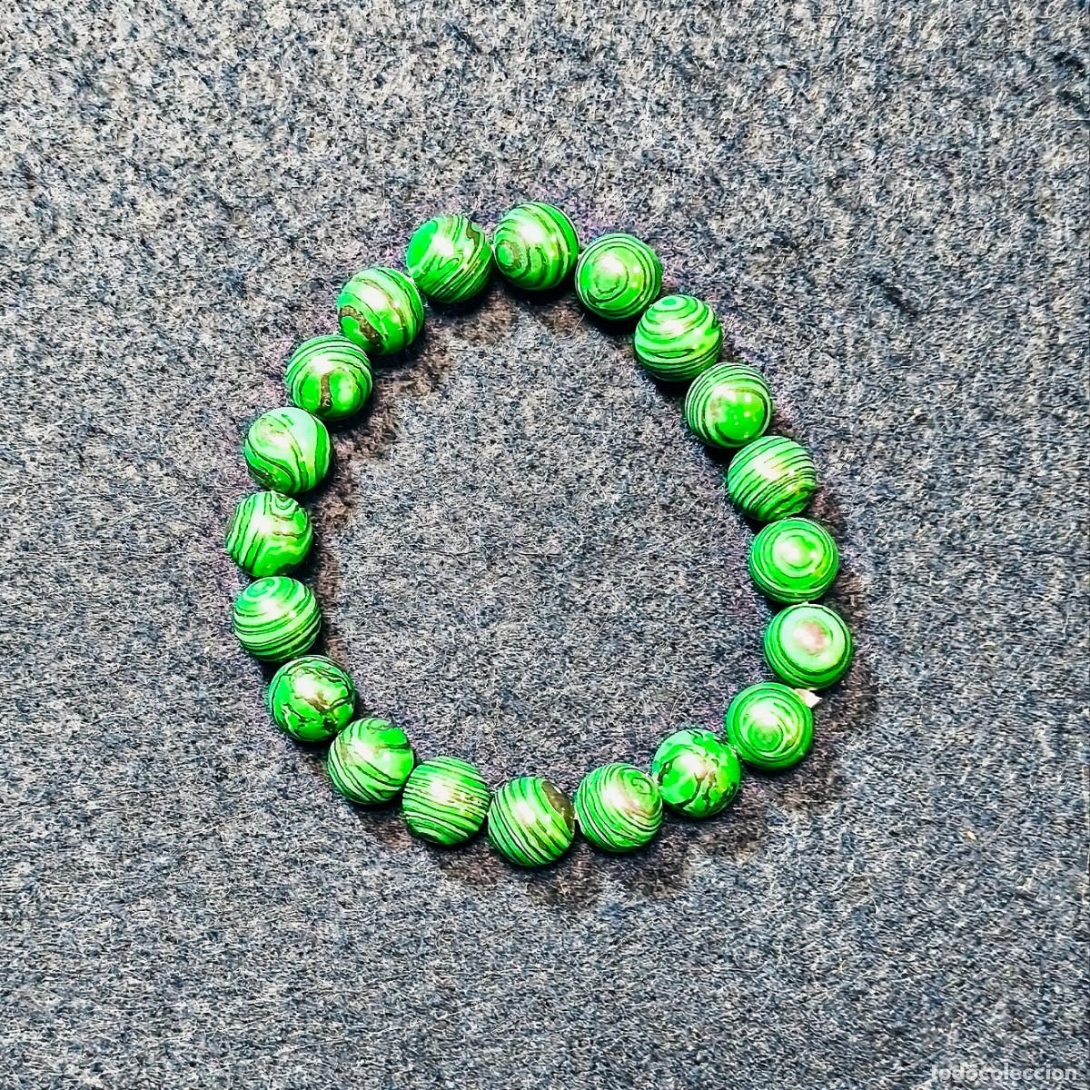 Joyeria: PULSERA ELASTICAS DE MALAQUITAS NATURALES EN BOLAS 10 MM