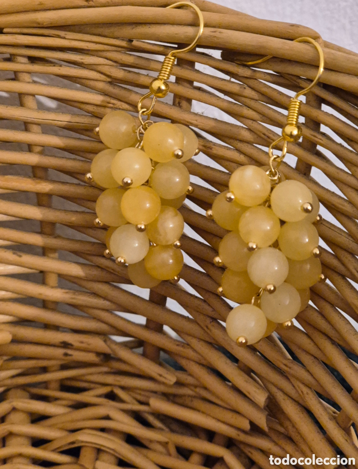 Joyeria: Pendientes artesanos racimo amarillo - Foto 2