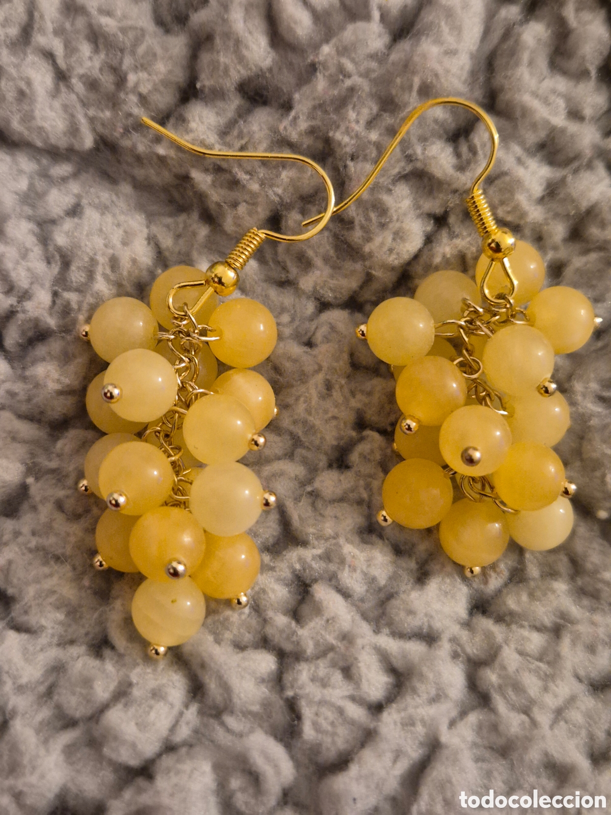 Joyeria: Pendientes artesanos racimo amarillo - Foto 4