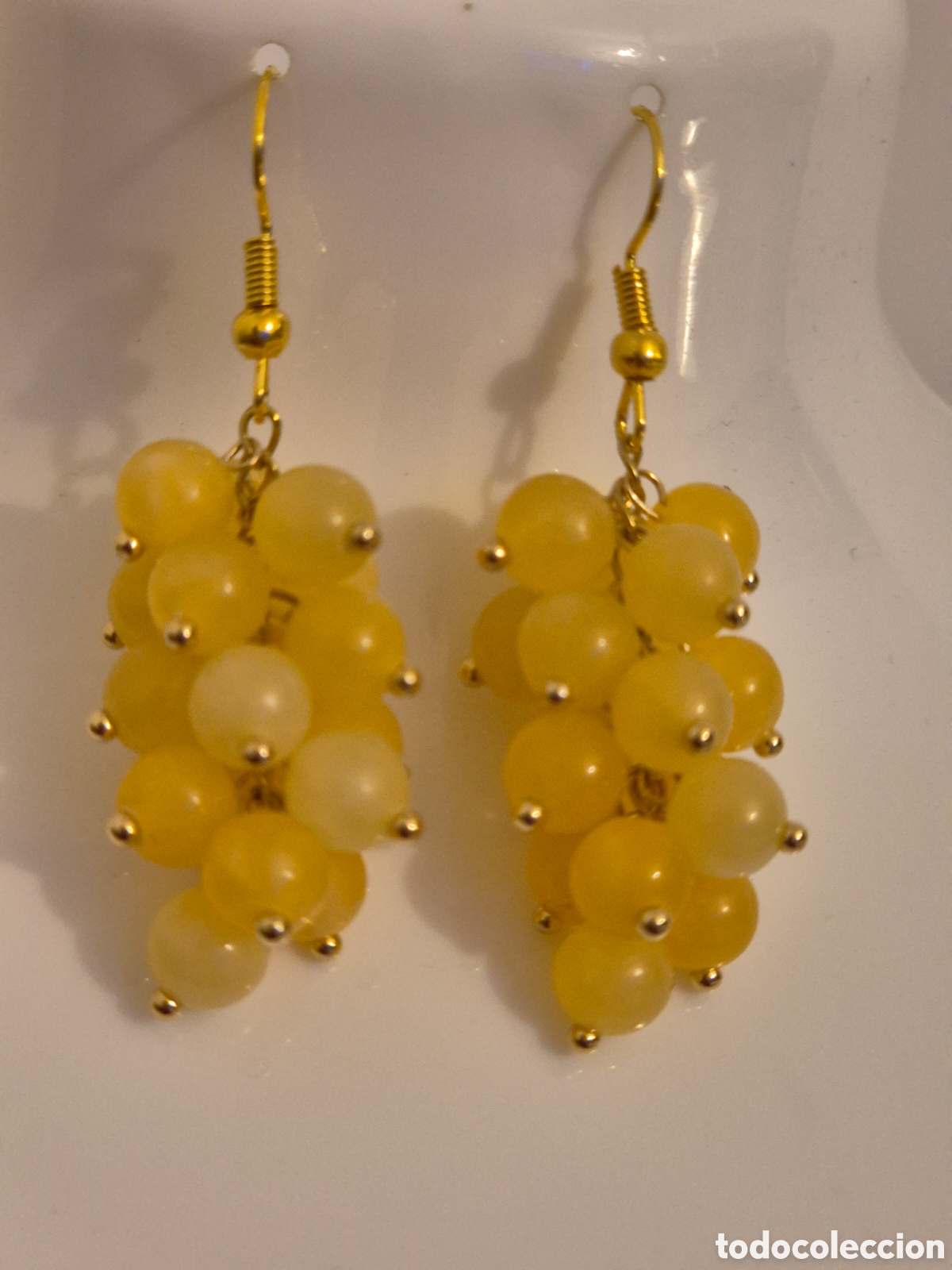 Joyeria: Pendientes artesanos racimo amarillo - Foto 5