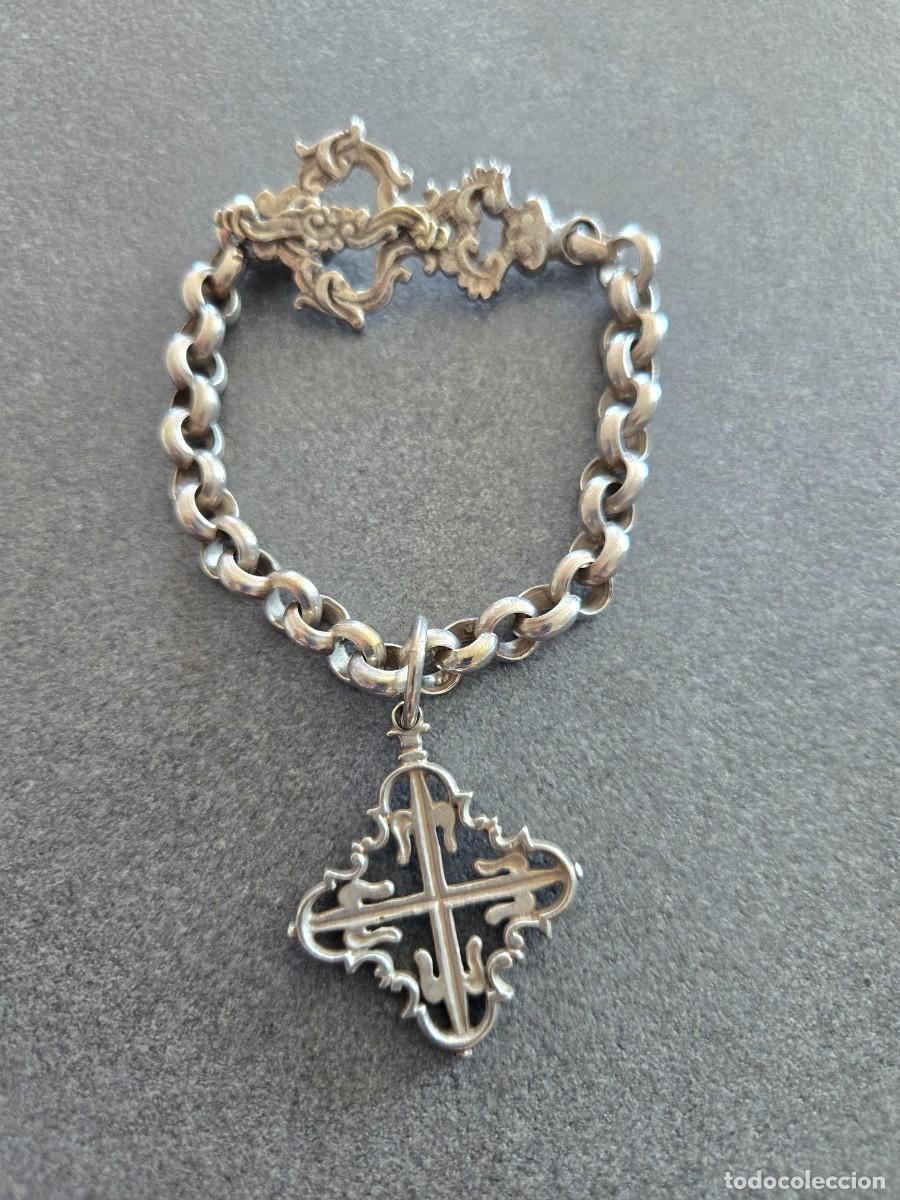 Joyeria: 27-ANTIGUA PULSERA de PLATA - ORDEN DE CALATRAVA - TRADICIONAL de MALLORCA A&ntilde;os 40