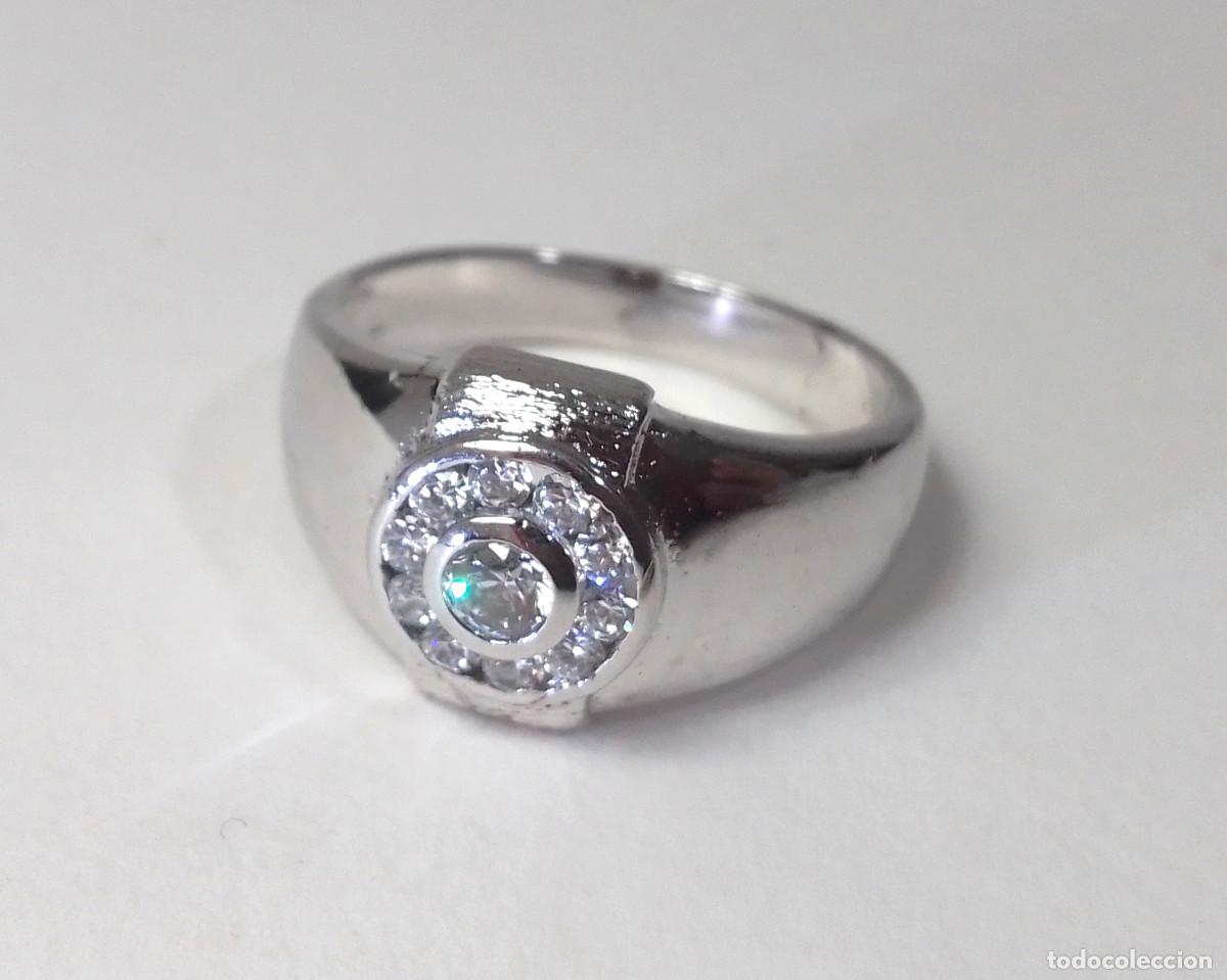 Joyeria: Anillo vintage de plata de ley con circonitas - Talla 14.50