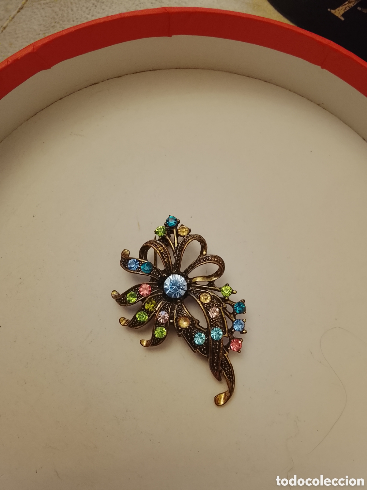 Joyeria: Antiguo broche de pedrer&iacute;a .Es de los a&ntilde;os 50 .Tal cual se ve en las fotos