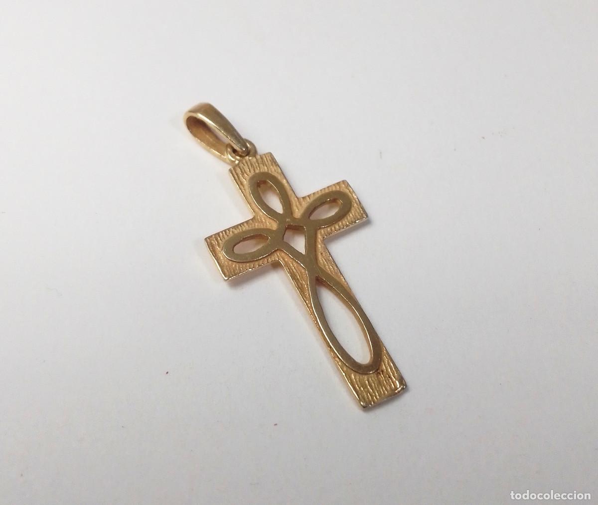 Joyeria: Cruz de plata de ley ba&ntilde;ada en oro - Foto 2