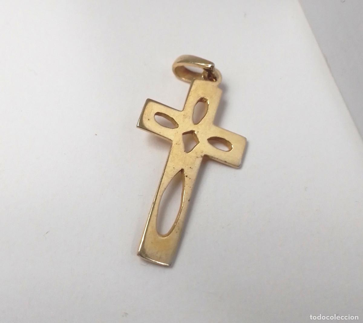 Joyeria: Cruz de plata de ley ba&ntilde;ada en oro - Foto 3