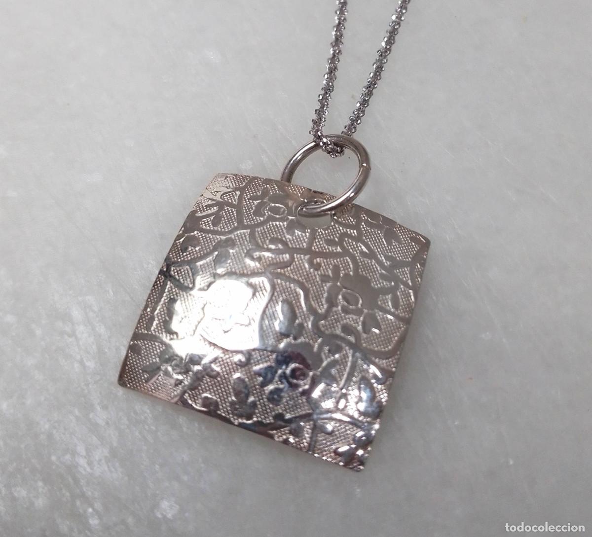 Joyeria: Cadena y colgante cuadrado de plata de ley
