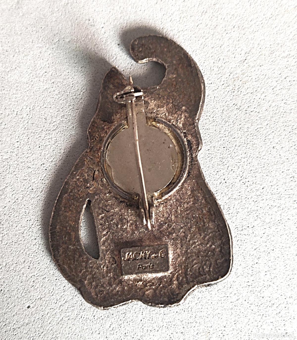 Joyeria: Broche plateado, de Jacky de G Par&iacute;s. Gato. - Foto 3