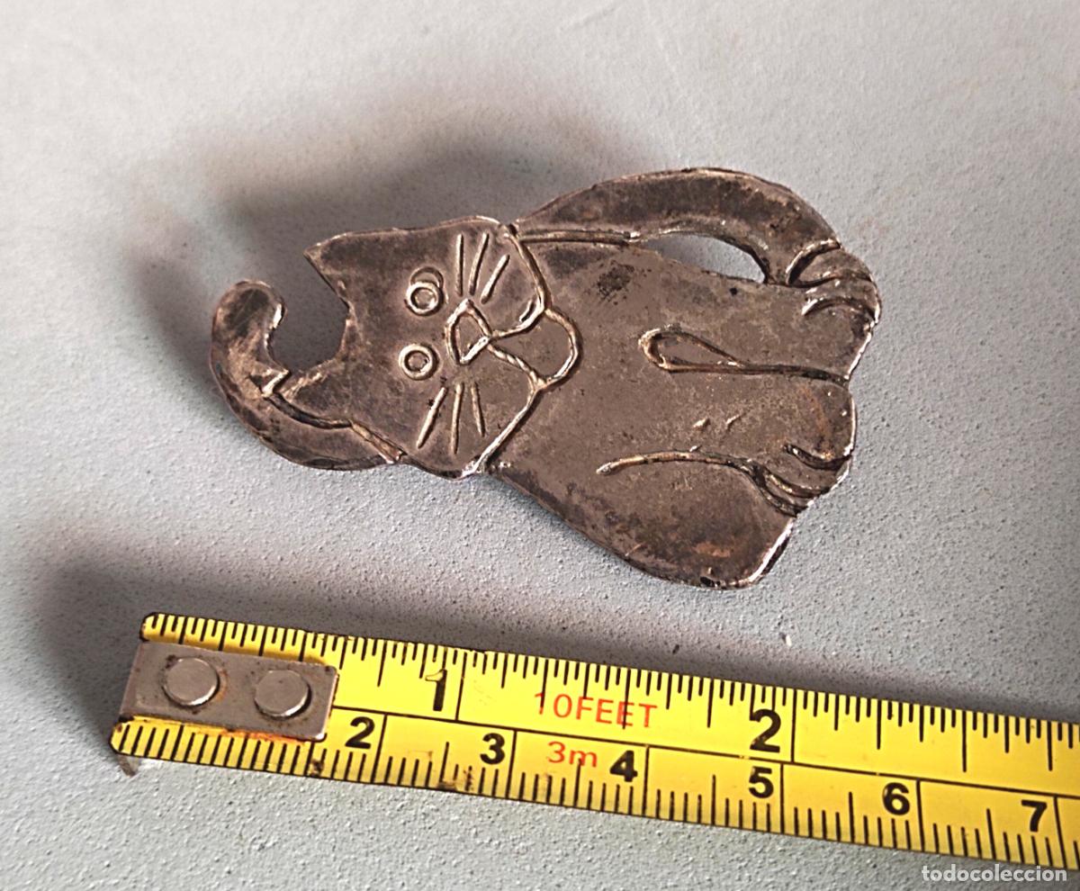 Joyeria: Broche plateado, de Jacky de G Par&iacute;s. Gato. - Foto 4