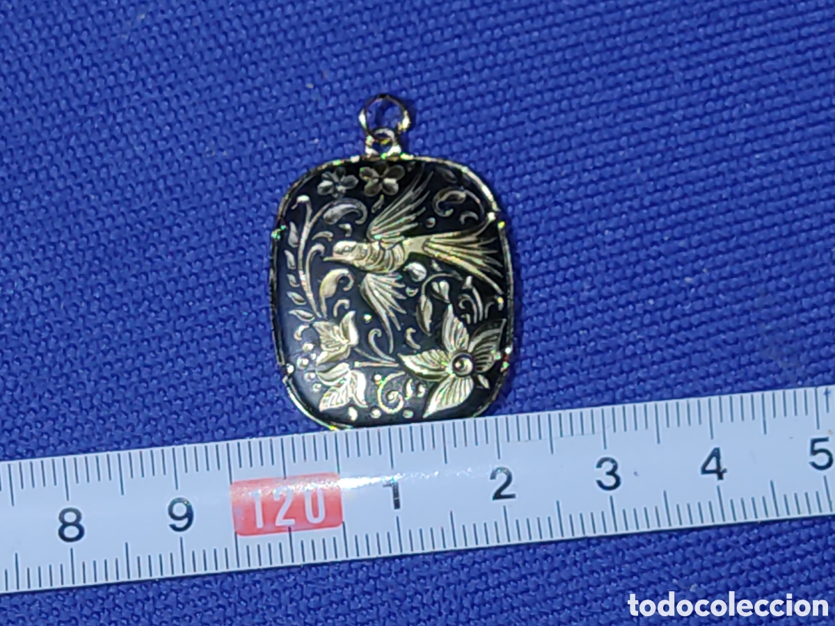 Joyeria: Bonito colgante damasquinado & oro toledano.Nuevo.