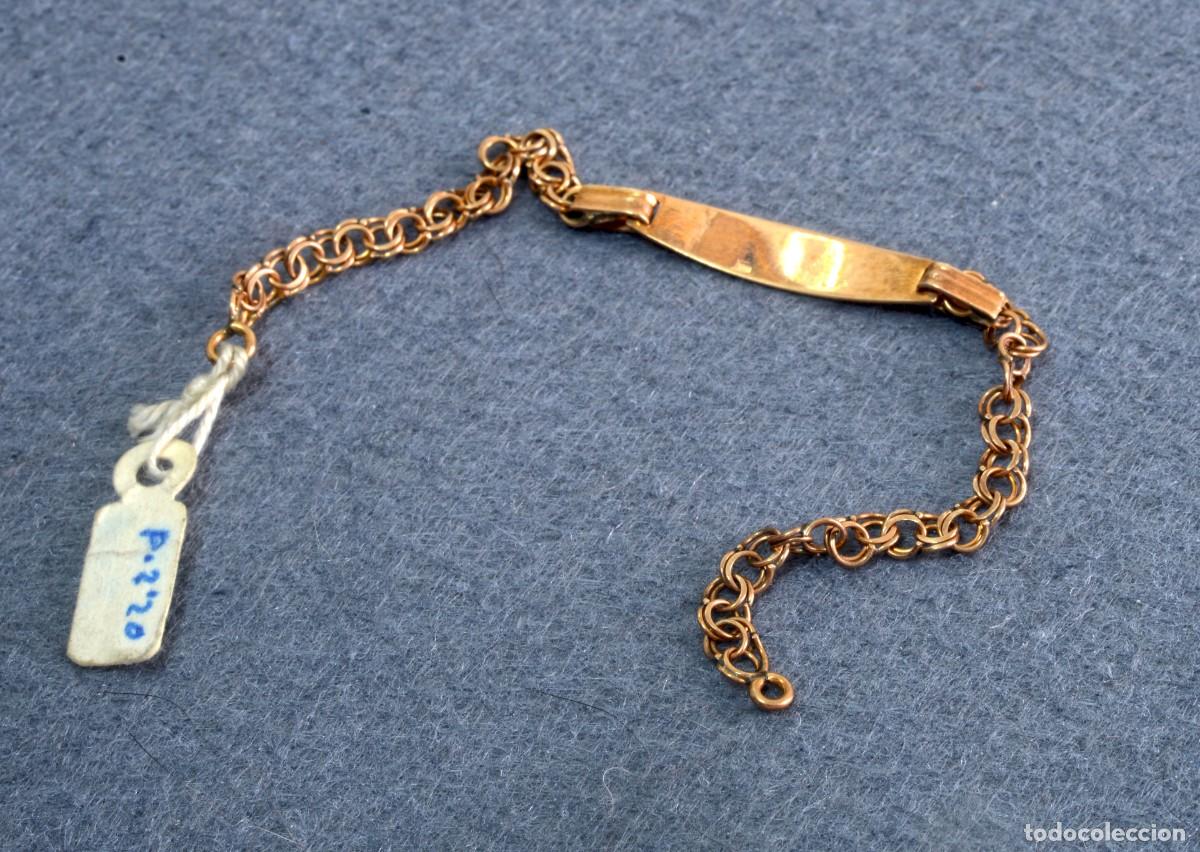 Joyeria: Pulsera esclava con placa rectangular para grabar, vintage
