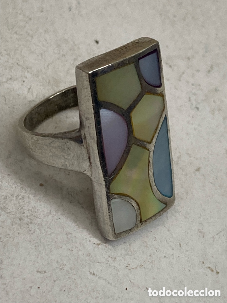 Joyeria: Anillo de plata n&aacute;car S471