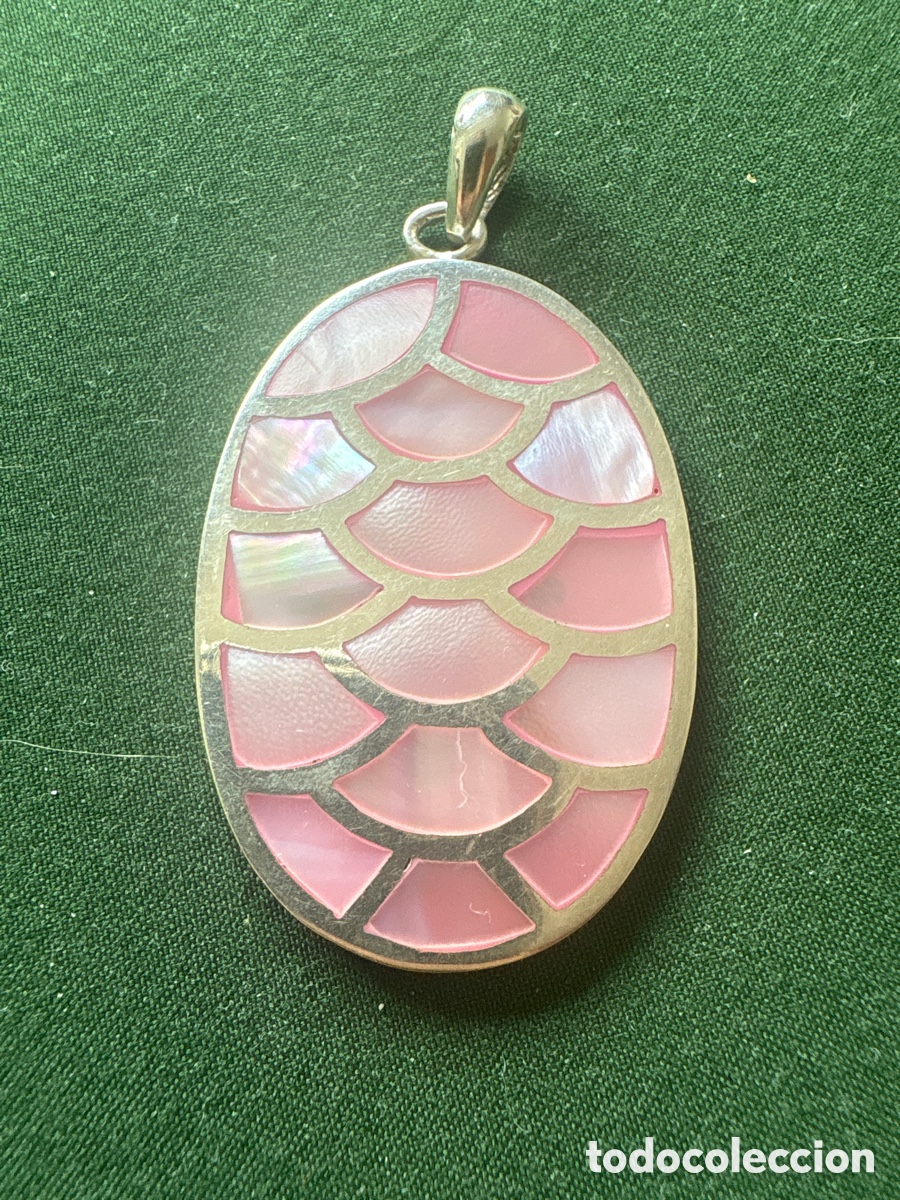 Joyeria: Medall&oacute;n plata maciza 925 con n&aacute;car rosa (A16)