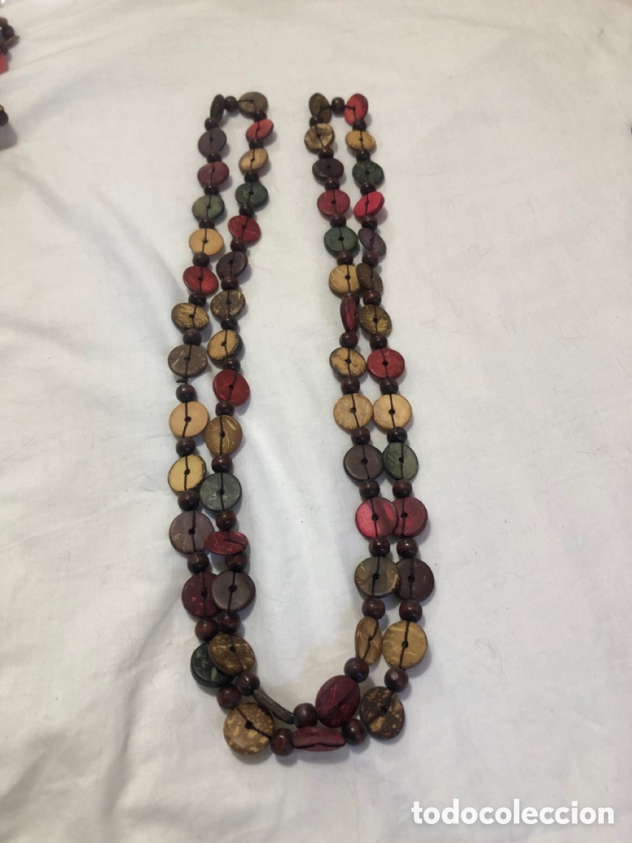 Joyeria: Collares largos hechos de carcasas de coco vintage - Foto 2