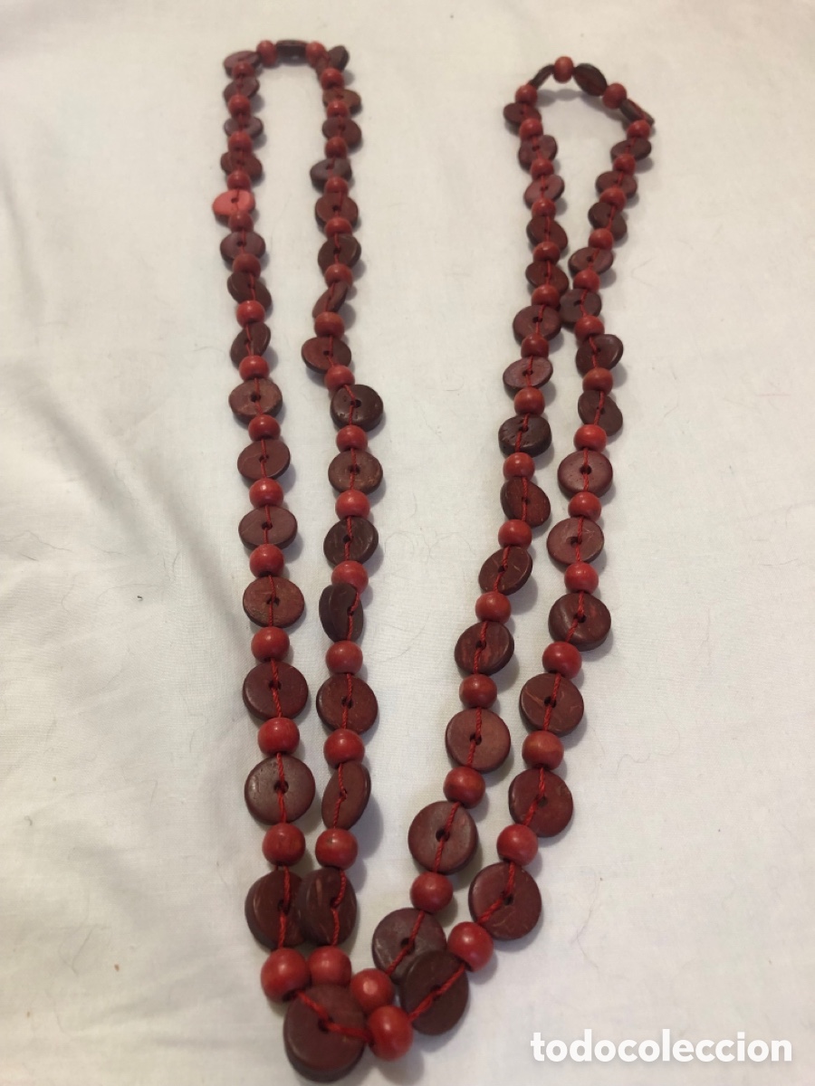 Joyeria: Collares largos hechos de carcasas de coco vintage - Foto 4