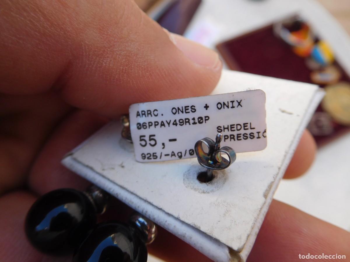 Joyeria: Pendientes de dise&ntilde;o en plata y onix sin estrenar - Foto 4