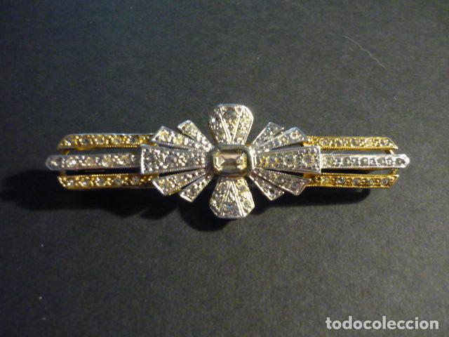 Joyeria: ANTIGUO BROCHE CON PIEDRAS 6,5 X 2 CM - Foto 1