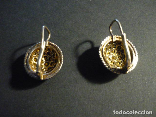 Joyeria: ANTIGUOS PENDIENTES EN PLATA Y PIEDRAS 1,5 CM - Foto 2