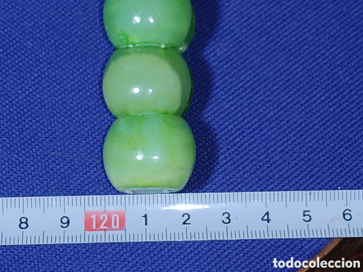Joyeria: Pulsera de piezas de cristal imitando a jade verde. - Foto 6