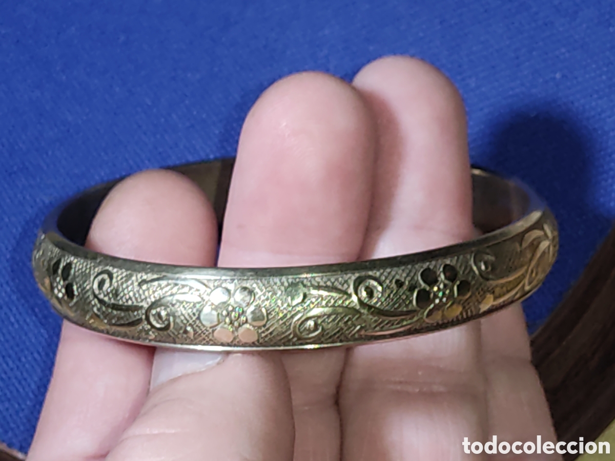 Joyeria: Antigua pulsera de lat&oacute;n repujado. - Foto 6