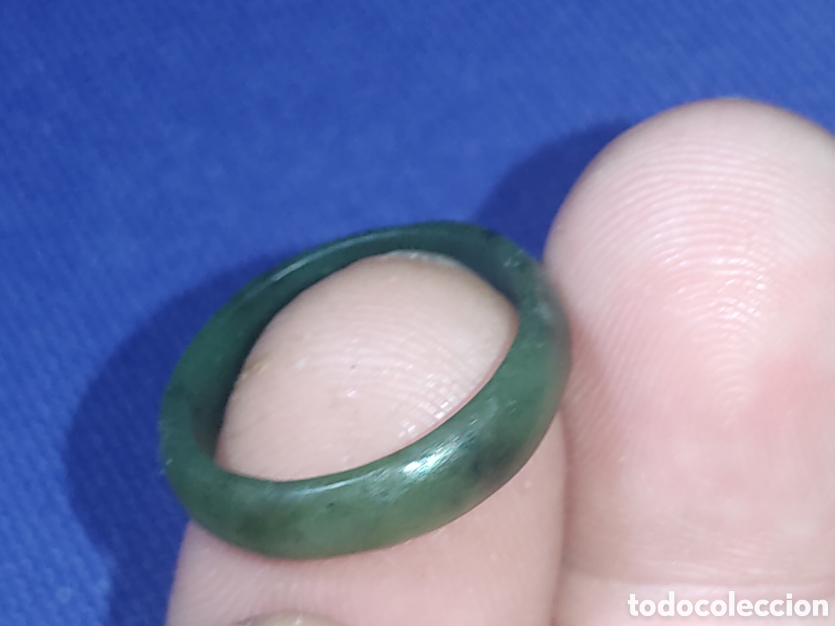 Joyeria: Antiguo anillo de jade verde. - Foto 4