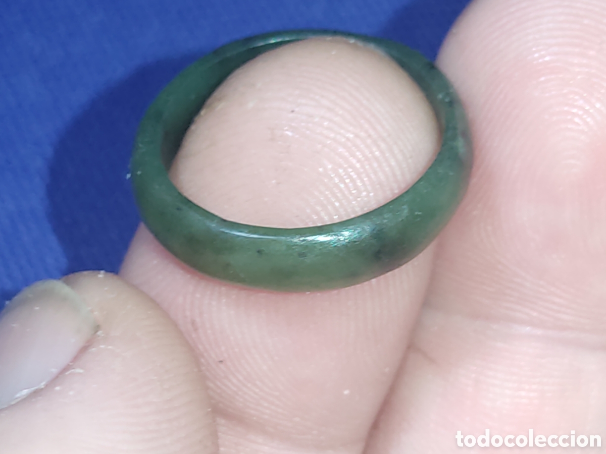 Joyeria: Antiguo anillo de jade verde. - Foto 5