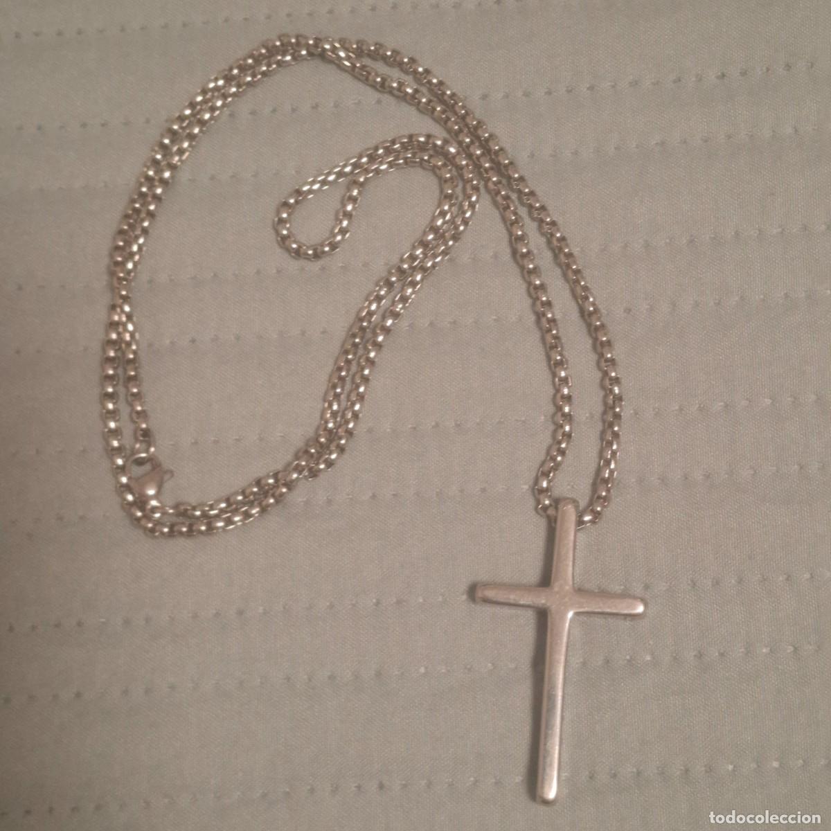 Joyeria: Colgante Cruz y cadena. Acero inoxidable. ( 4ctm Cruz 60 cadena)