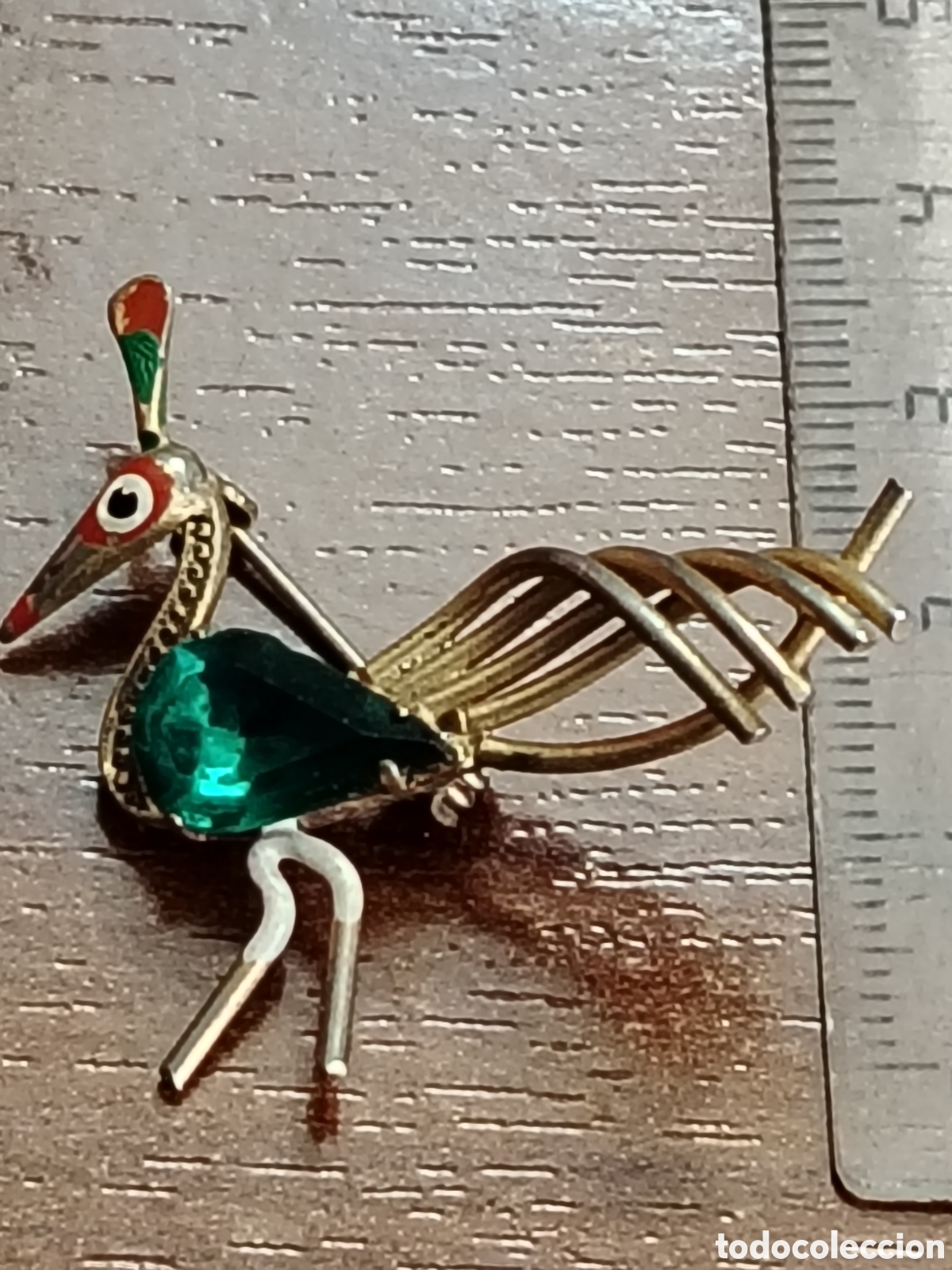 Joyeria: Antiguo broche de bisuteria de p&aacute;jaro - Foto 3